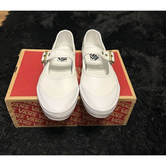VANS Mary Jane white shoes sneakers women’s 8.5 new - Picture 2 of 6